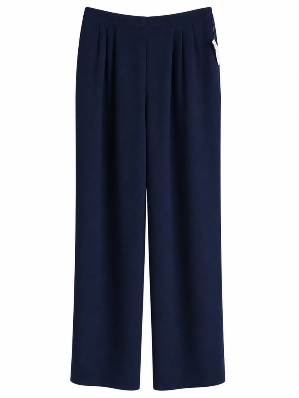 Size 12 Talbots Women’s Navy Blue Elastic Waist Wide-Leg Pull-On Dress Pants